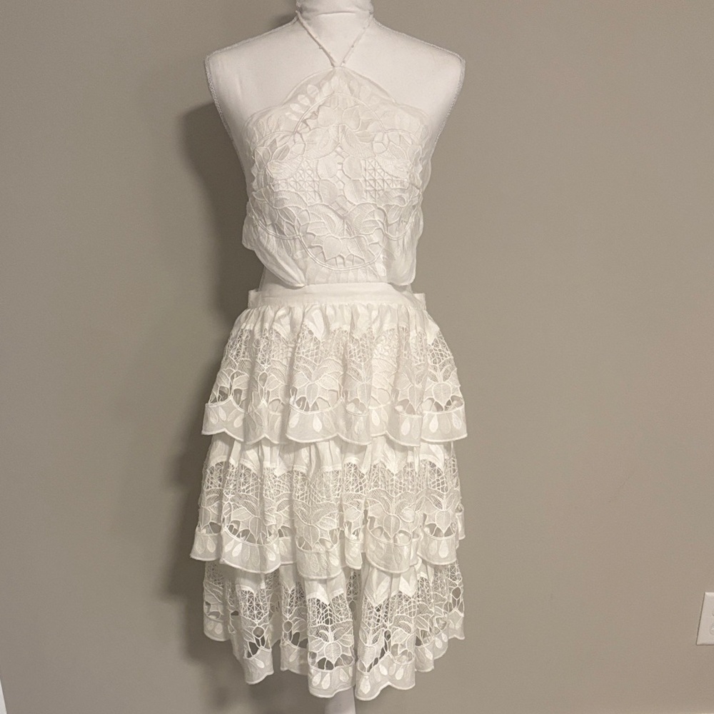 NWT FARM rio white richilier midi dress size small - Picture 2 of 8